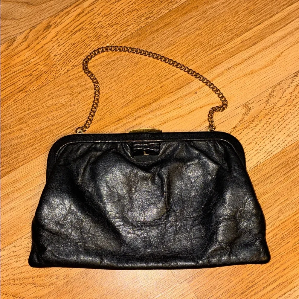 Elegant Black Leather Chain Bag